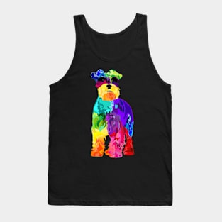 Dog Lover Gifts Mini Schnauzer Colorful Miniature Schnauzer Tank Top